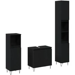 vidaXL Badezimmermöbel Set 3 pcs Schwarze Eiche 30 x 30 x 190 cm