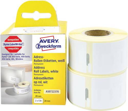Rollenetiketten Adressieren 89x28mm VE=2x130 Stück