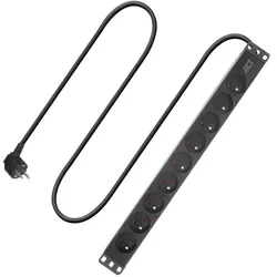ACT Extension lead PDU 19" CEE7/7 with 9 type E sockets, 3m H05VV-F 3G1.5, USV Zubehör