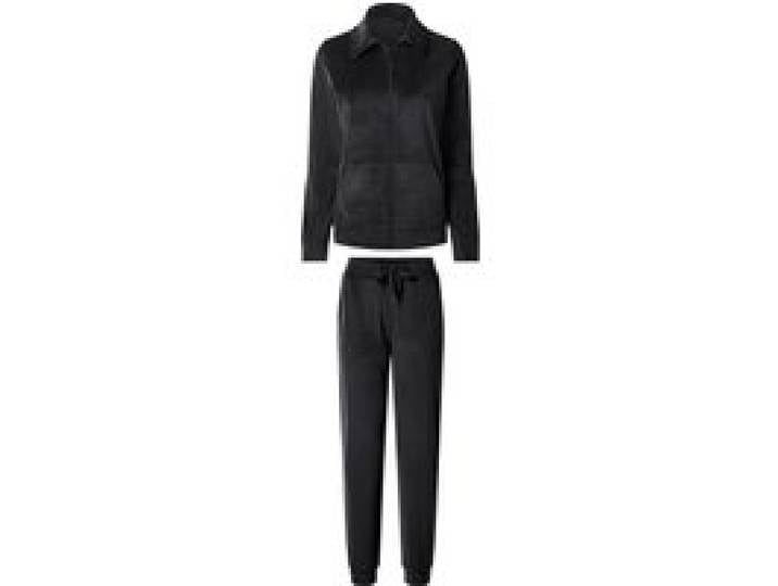 ESMARA® Ensemble détente en velours femme (noir, M(38/40))