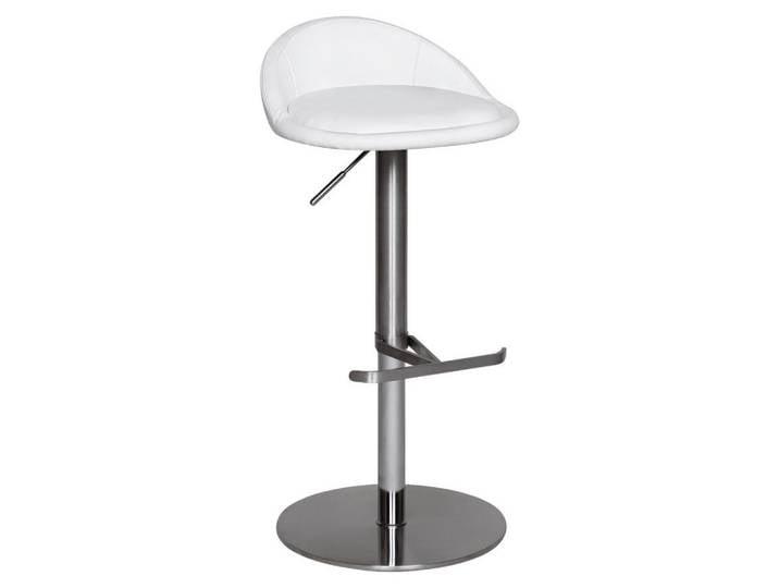 Mid.you Barhocker, Weiß, Säule, Bodenplatte, 43x65x43 cm, Sitzfläche 360° drehbar, Esszimmer, Barmöbel, Barhocker