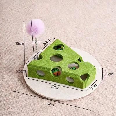 Inspired Finds ScratchPlay Sisal Cat Scratching Post For Indoor Cats & Kittens cheese Green