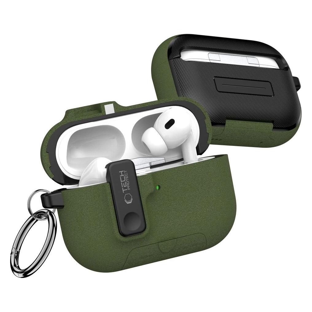 4Kom Headphone case Tech-Protect Apple AIRPODS PRO 3 SLIM HOOK Green (Kopfhörer Hülle) (5906302333271)