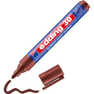 Edding Papermarker 30 Brilliant Pigmentmarker, braun, Rundspitze, Strichbreite 1,5 - 3 mm