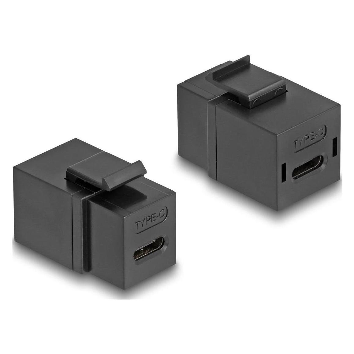 Delock Keystone Modul USB 2.0 Type-C Buchse zu Buchse schwarz (USB 2.0) (87950)