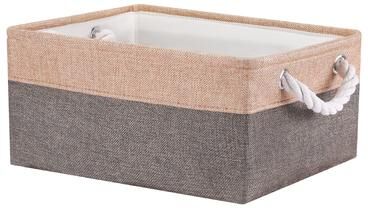Unique Collapsible Storage Basket Bin With Handle, Fabric Storage Cube