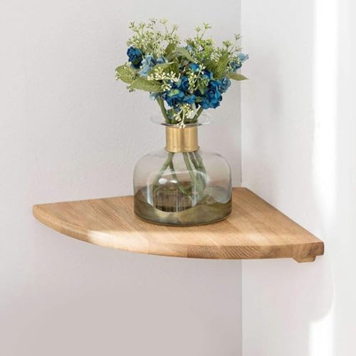 Houten Hoekplank 7 inch - Drijvende Wandplank voor Decoratie in de Badkamer, Keuken of Woonkamer