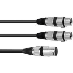 Omnitronic 30225210 XLR Adapterkabel [1x XLR-Stecker 3 polig - 2x XLR-Buchse 3 polig] 1.50 m Schwarz