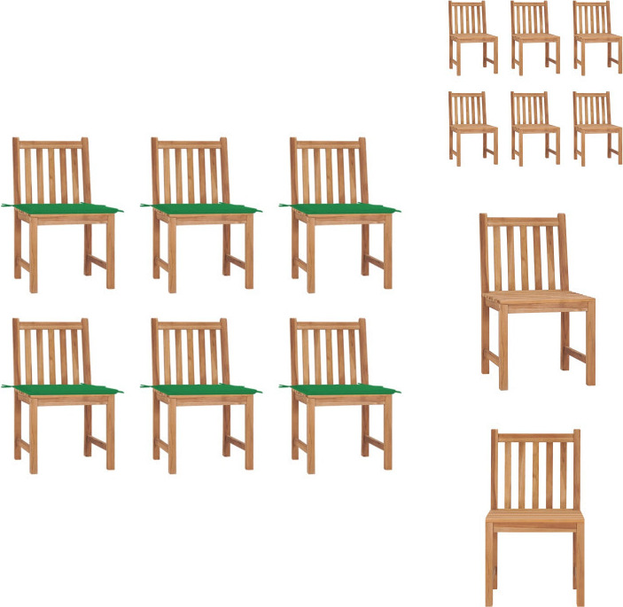 vidaXL Gartenstühle 6 Stk. mit Kissen Massivholz Teak - Gartenstühle