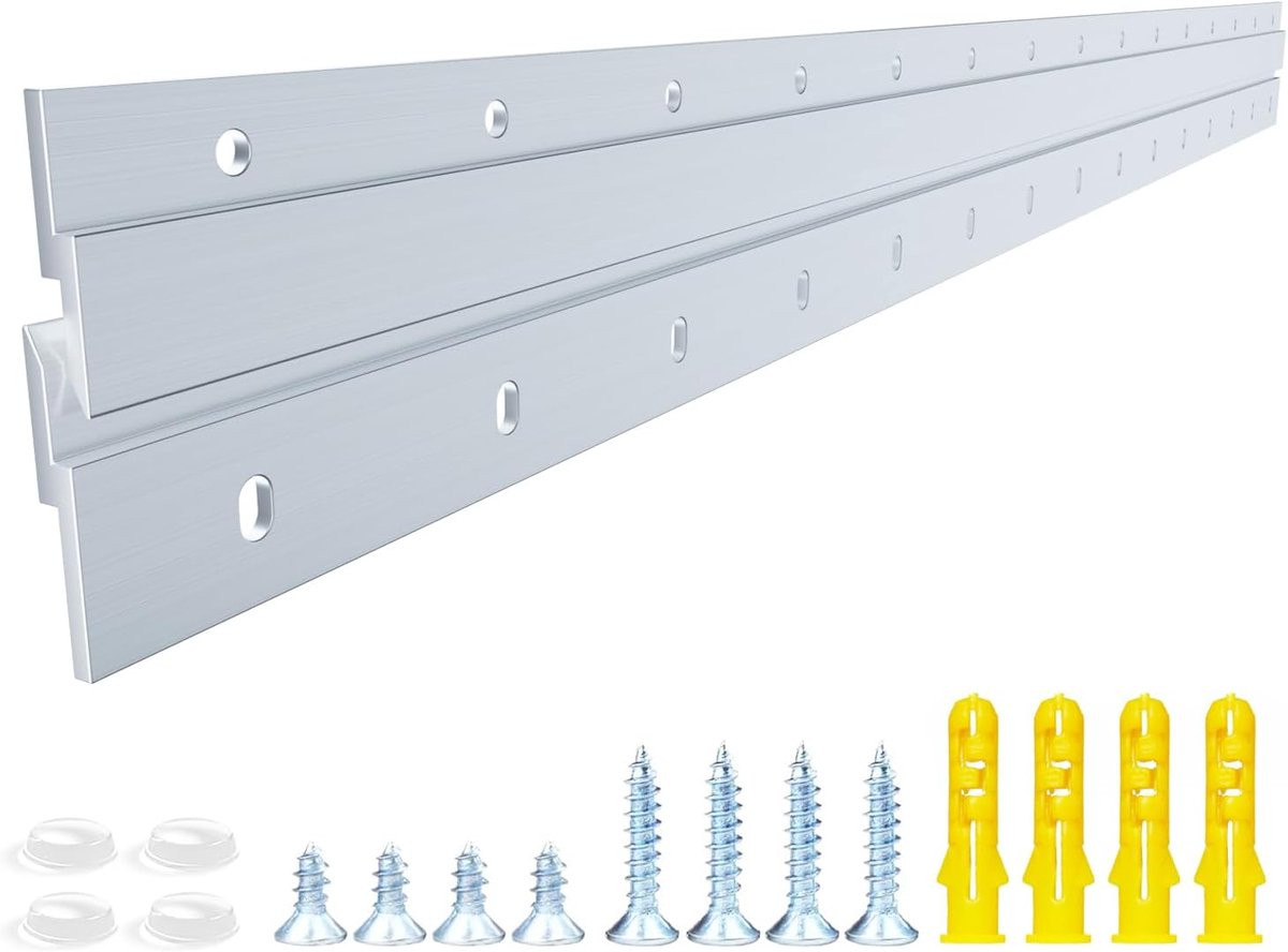 Franse Schoenplaat Hanger met Z-hanger Bevestiging voor Wandmontage, Zwaar Belastbaar, 76 cm Lengte, Splinter