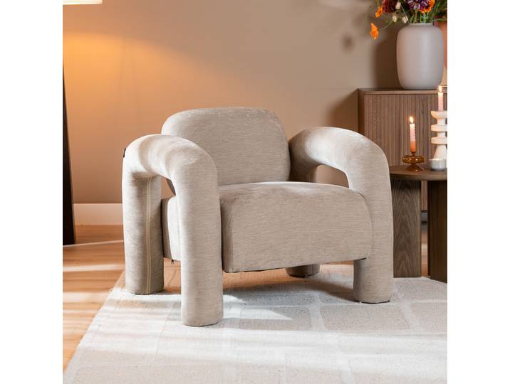 Bronx71 Sessel Tess Samt beige