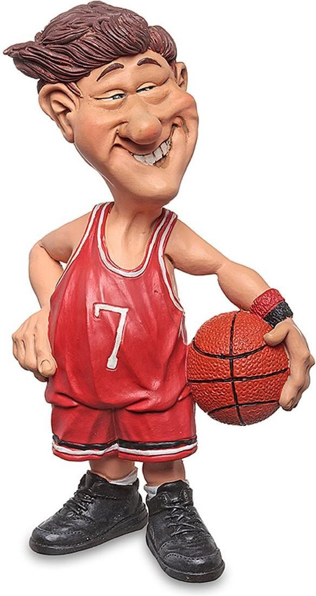 Grappig karikatuur beeldje van een basketballer voor op tafel