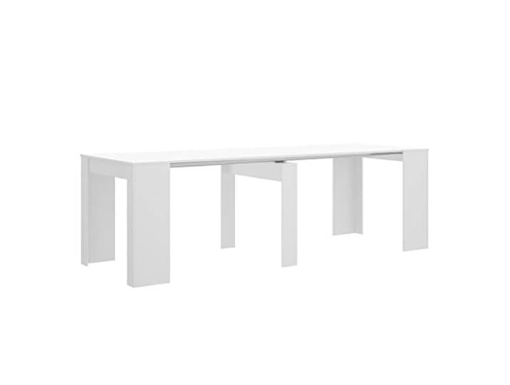 LIQUIDATODO ® - Moderner und preiswerter ausziehbarer Konsolentisch von 51 cm bis 239 cm in weiß glänzend