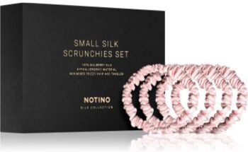 Notino Silk Collection Small Scrunchie Set conjunto de elásticos de cabelo de seda tom Pink . Silk Collection Small Scrunchie Set