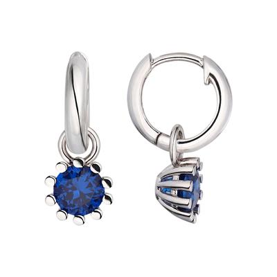 Paar Creolen JOBO "Ohrringe mit Spinell blau 20 mm", silber 925, blau, Ohrringe, Damen, Silber 925 (Sterlingsilber), 925 Silber rhodiniert oder vergoldet