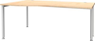 Schäfer Shop Genius Freiformschreibtisch MODENA FLEX, Ansatz links, Ahorn/weißaluminium