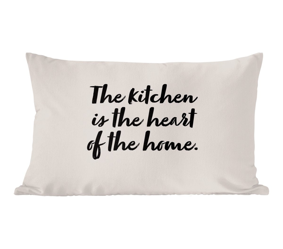 PillowMonkey Sierenkussen met Quote The kitchen is the heart of the home, 50 x 30 cm