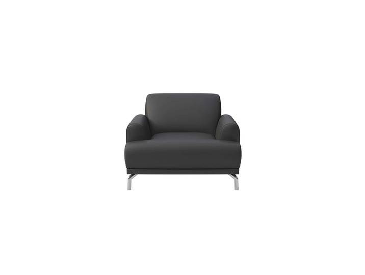 Fauteuil en cuir naturel gris ombré