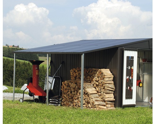Biohort 42029, Gartenhaus-Vordach, Silber, Stahl, Europa 4/5, EN 13501-1 A1, 1500 mm