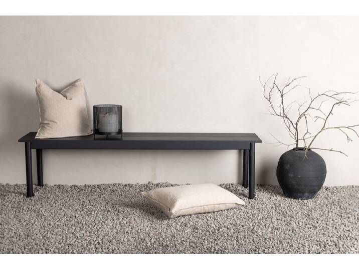 Gartenbank Egypt - aus robustem schwarzem Aluminium - Schwarz - Luxusbetten24