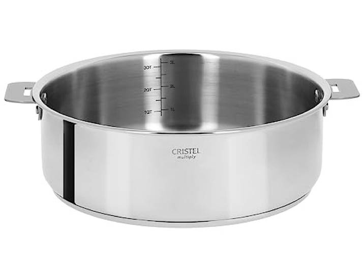 Cristel - S24QMP- Sauteuse inox 24cm sans poignée amovible - Collection Casteline
