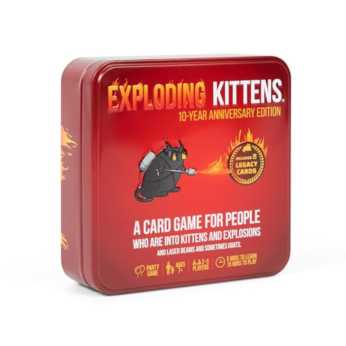 Exploding Kittens 10th Anniversary Collectible Tin voor 2-5 spelers