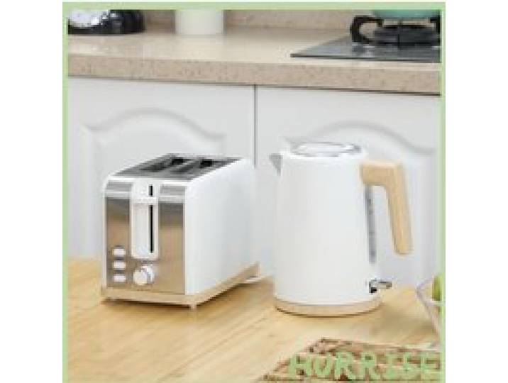 Cocosity Ensemble Bouilloire Et Grille-Pain 1 7L 2200W Grille-Pain 2 Tranches Avec 7 Niveaux De Brunissage Blanc