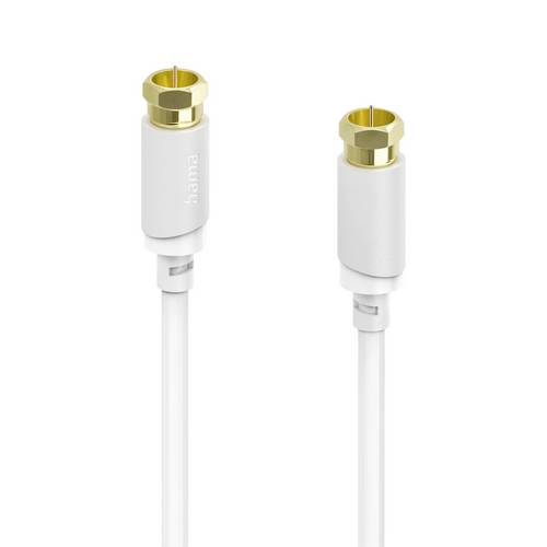 Hama Antennen, SAT Anschlusskabel [1x Koaxial-Stecker - 1x Koaxial-Stecker] 3m Weiß