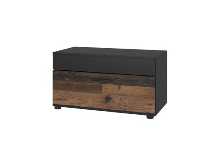 Vicco Wohnzimmerschrank Berno , Schwarz/Oldstyle, 70.8 x 38.9 cm mit Klapptür, geeignet zur Aufbewahrung von Büchern und Ordnern