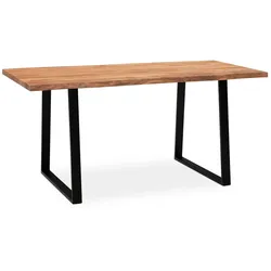 Wohnling Schreibtisch 140 cm Akazie Massivholz Bürotisch Computertisch Baumkante