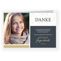 Dankeskarte Jugendweihe: Initial mit Foto