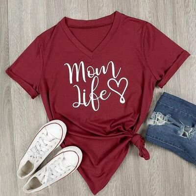 ForAllApparel """Mom Life"" T Shirt Gray XL"