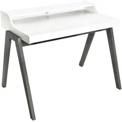 WellHome - Schreibtisch 'Nere' 110x86x75 cm in Weiß und Grau