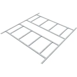 Pergart Fundamentbodenrahmen für Gerätehaus "Lübeck 89",aluminium blank,267 x 224 x 2,6 cm