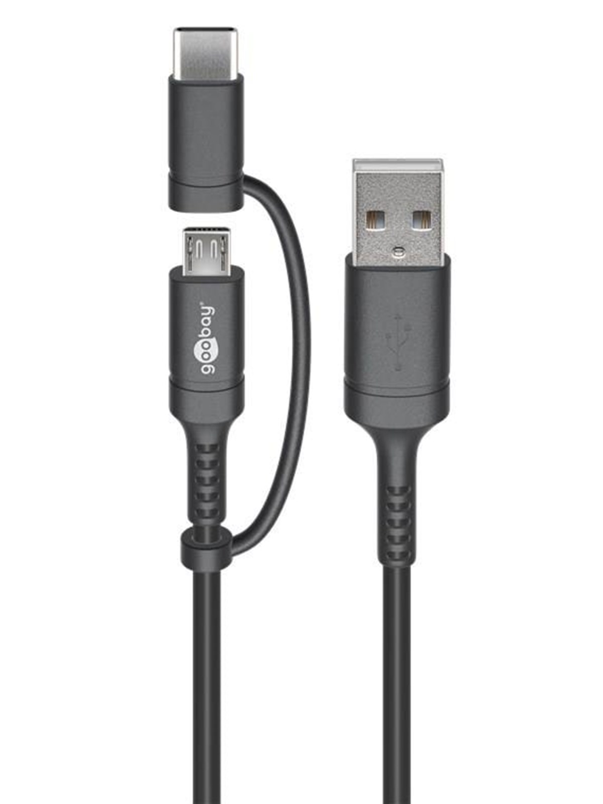 Pro Charging and synchronisation combination cable (with USB A to Micro-USB & USB-C)