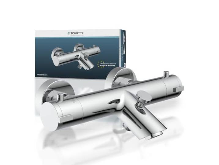SCHÜTTE 52470 LONDON Mitigeur thermostatique de baignoire avec protection anti-brûlure pour robinet de baignoire Chromé