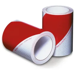 Moravia, Klebeband, MORION-Warnmarkierung Folie DIN 30710 rot-weiss reflektierend R2 (141 mm)