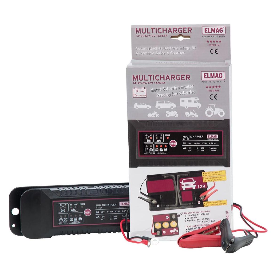 Elmag Automatisches Batterieladegerät 6/12 V. MULTICHARGER 14120 (4.50 A, 12V, 6V) (56030)