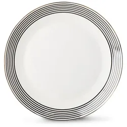 Speiseteller Jessica Ø 26,7 cm Porzellan Schwarz, Weiß Schwarz /