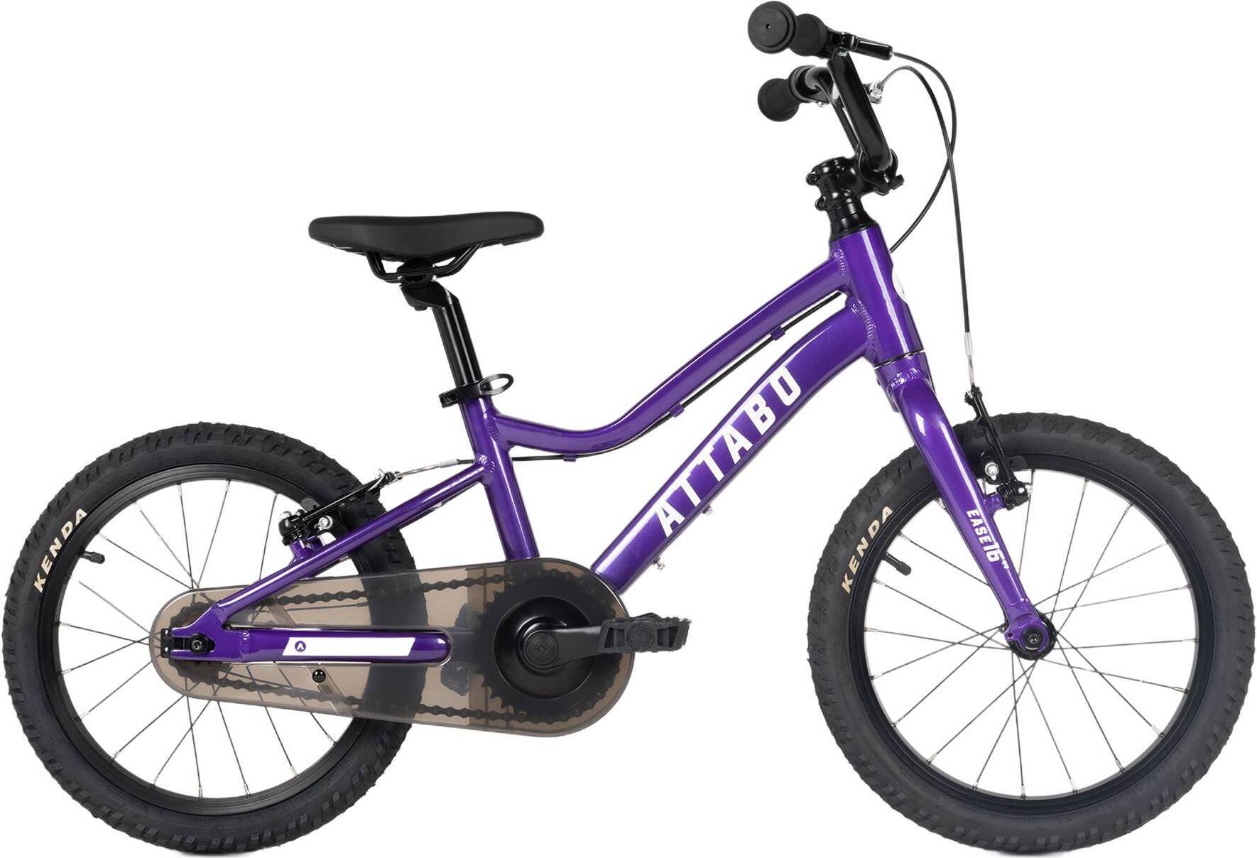 Kinderfahrrad ATTABO EASE 16" Lila - Sicheres, leichtes Fahrrad, ergonomisches Design, V-Brake TEKTRO Bremsen, Kenda Reifen