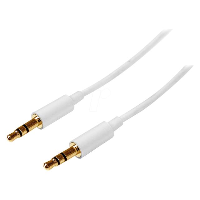 StarTech Slim 3.5mm Stereo Audio Cable (1 m, AUX Kabel) (MU1MMMSWH)