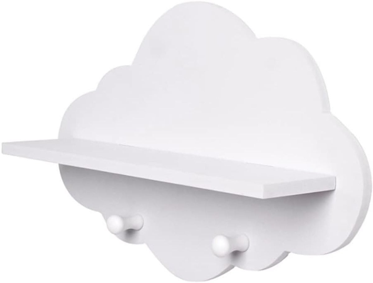 Wolk Plank Drijvende Houten Wandplank Wit
