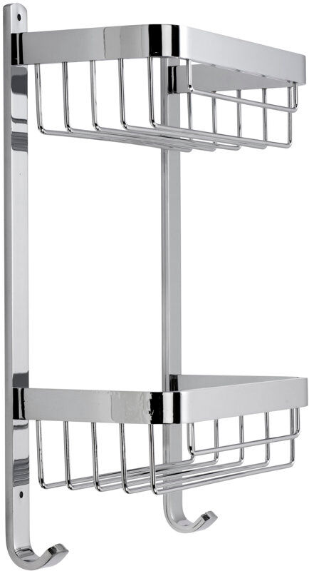 Croydex Aluminium Storage Shower Caddy Chrome 39cm H X 25.5cm W X 12.7cm D