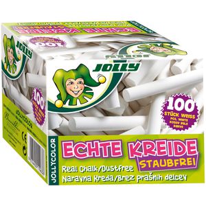 Jolly Kreide 8300-0002, 100 Stück, Tafelkreide, rund, weiß