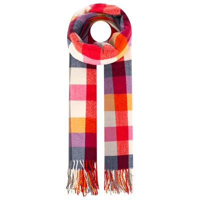 Schal ZWILLINGSHERZ "Classic Karo", Damen, bunt (bordeaux), Obermaterial: 80% Polyester, 20% Viskose, kariert, Modetücher Schal, zeitloses Karomuster, weiche Qualität, Fransenabschluss, multicolor