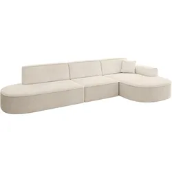 ECKSOFA Ottomane Rechts MARI-L2 - 328x171x79 cm Beige Cord