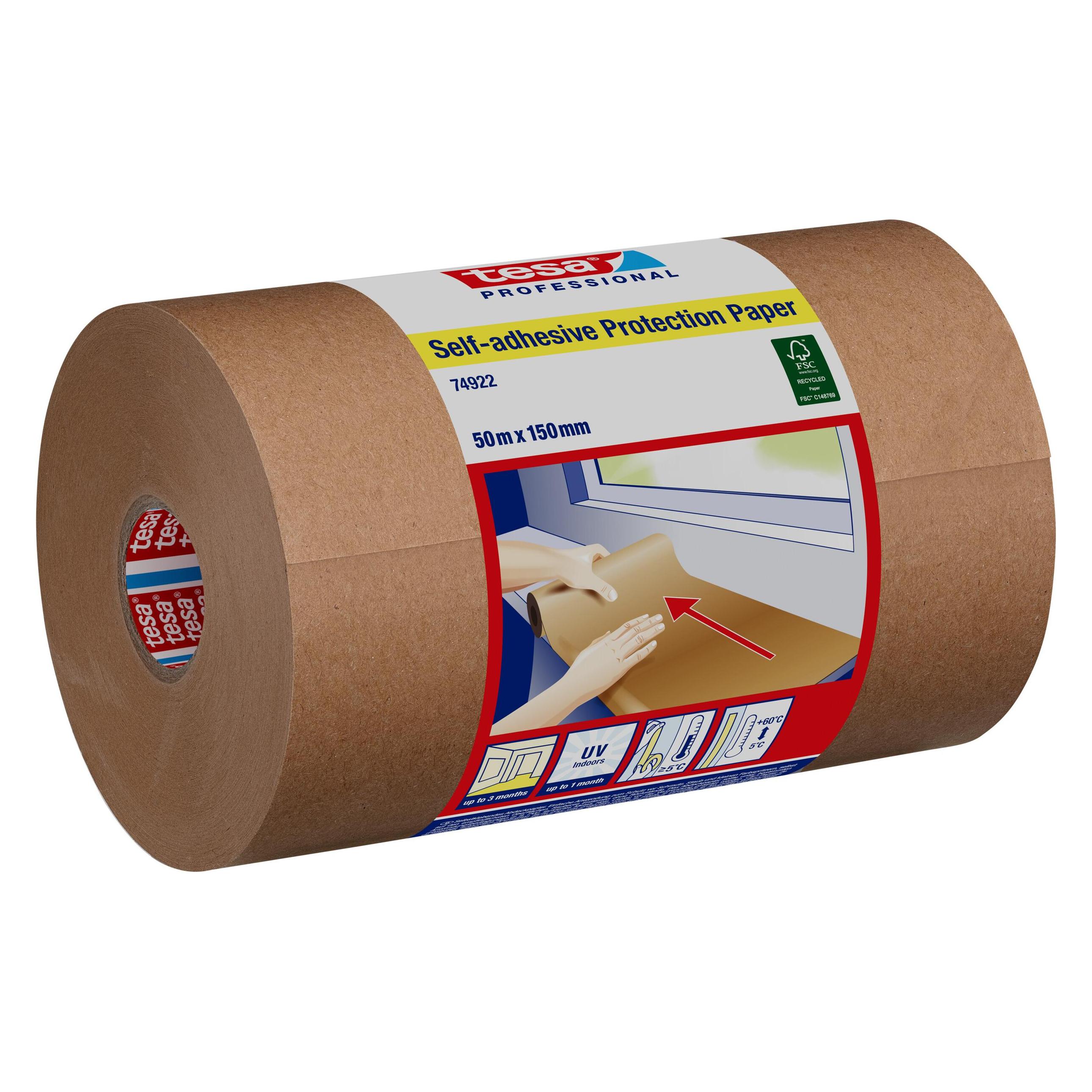 tesa Selbstklebendes Schutzpapier 1x Rolle 50 m x 15 cm (50 m x 150 mm) (74922-00000-00)
