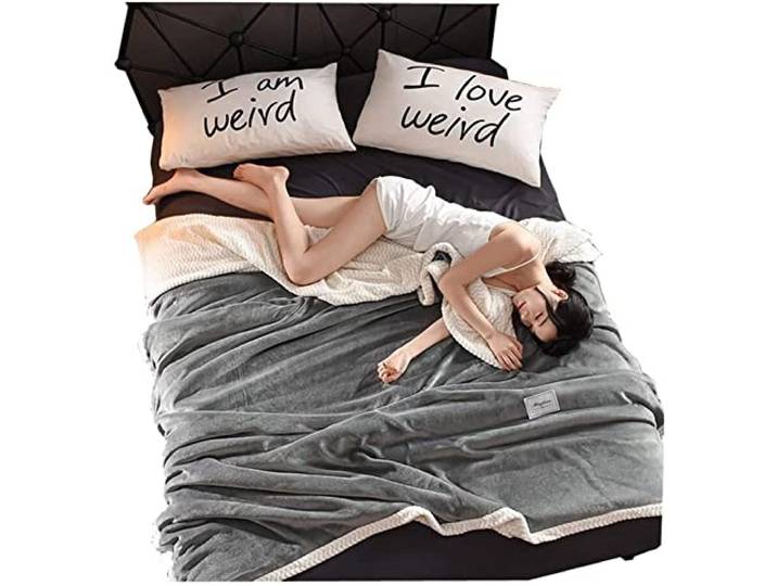 HTian Doppelschicht-Decke, Composite-Decke Multifunktionsabdeckung Quilt Office Nap Decke, Decken for Bett und Couch Geschenk (Color : Silver Gray, Size : 150cmX200cm)
