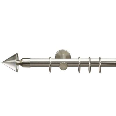Gardinenstange LIEDECO "Kegel", silber (silberfarben), L:240cm Ø:20mm, Gardinenstangen