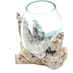 Molten Glass on Whitewash Wood - Medium Bowl